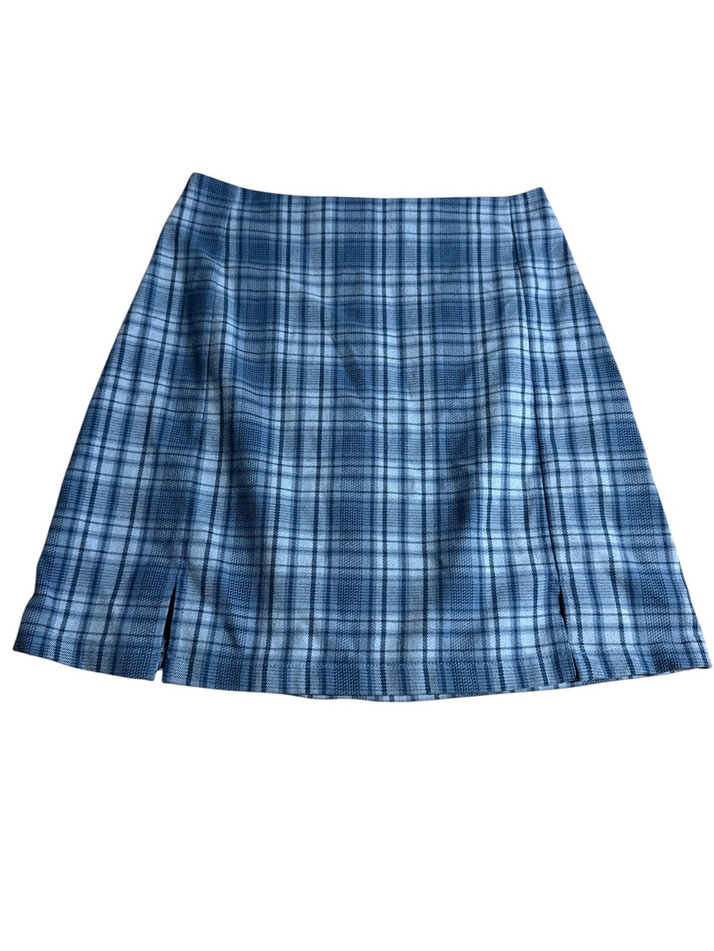 Brandy Melville Blue Plaid A-Line Skirt